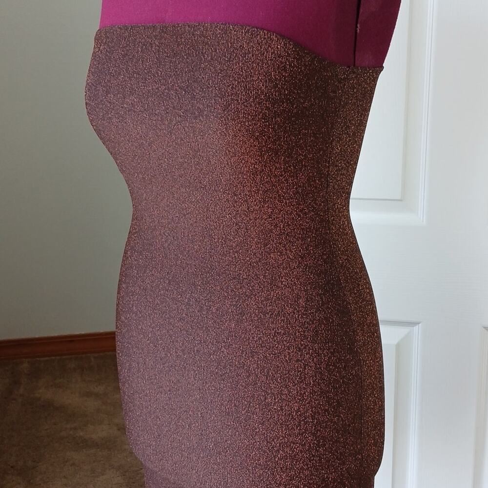 Divided H&M Strapless Mini Dress M NWOT sparkly chocolate brown lined bodycon